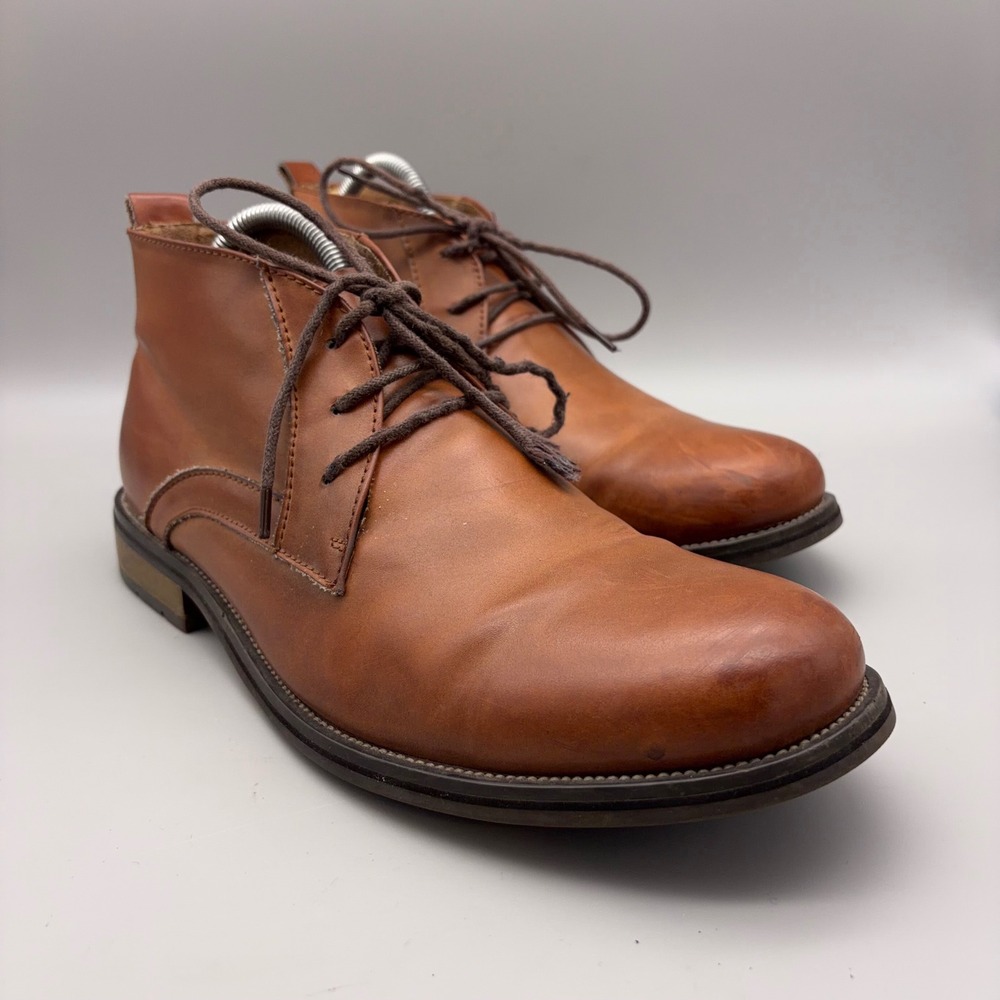 Steve Madden Eastsyde Men 11 Brown Leather Chukka Boots Business Casual